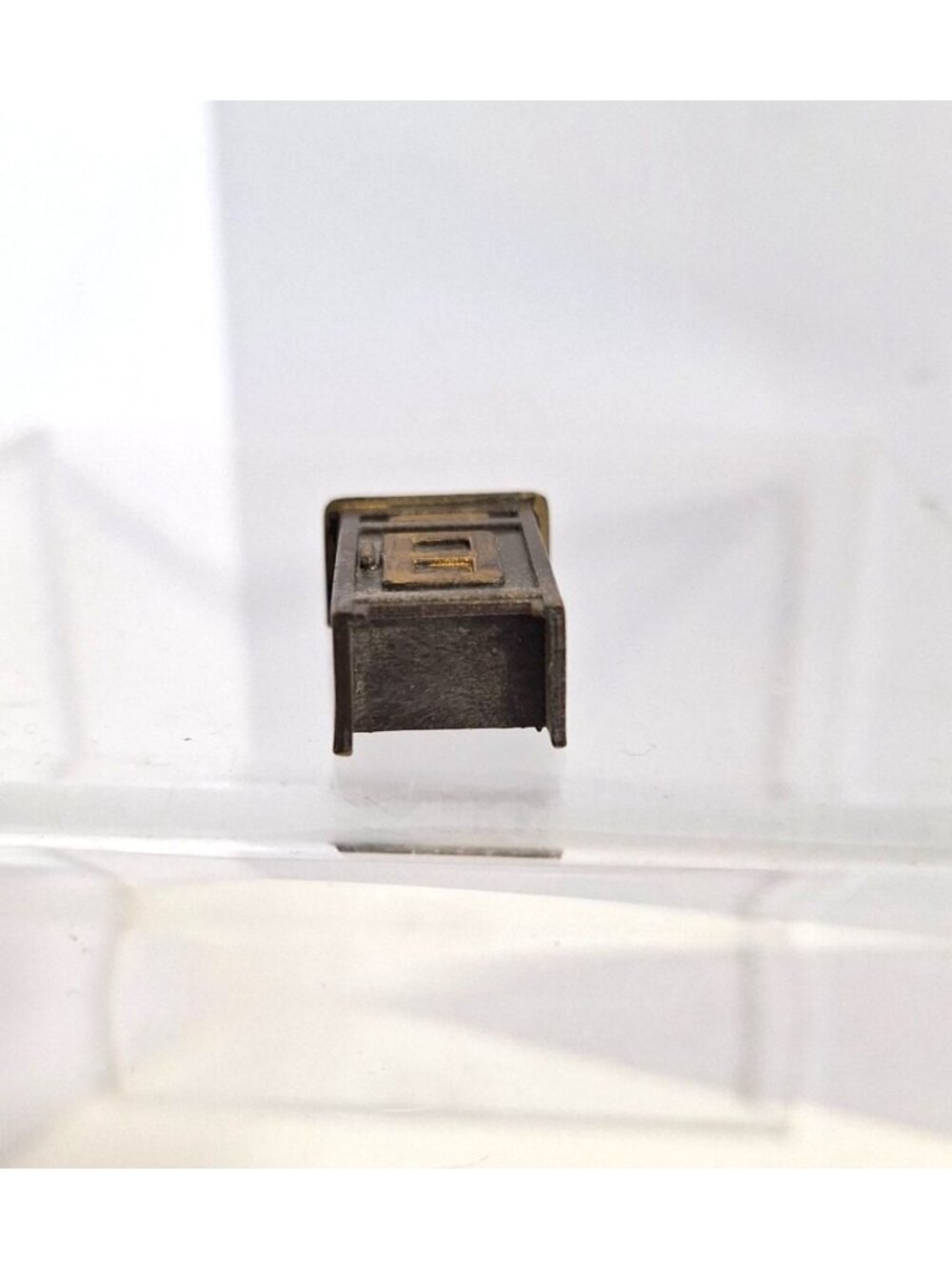 Mini Dollhouse Furniture Ice Box Hutch Brown Gold Micro Dresser Vintage - Picture 6 of 11